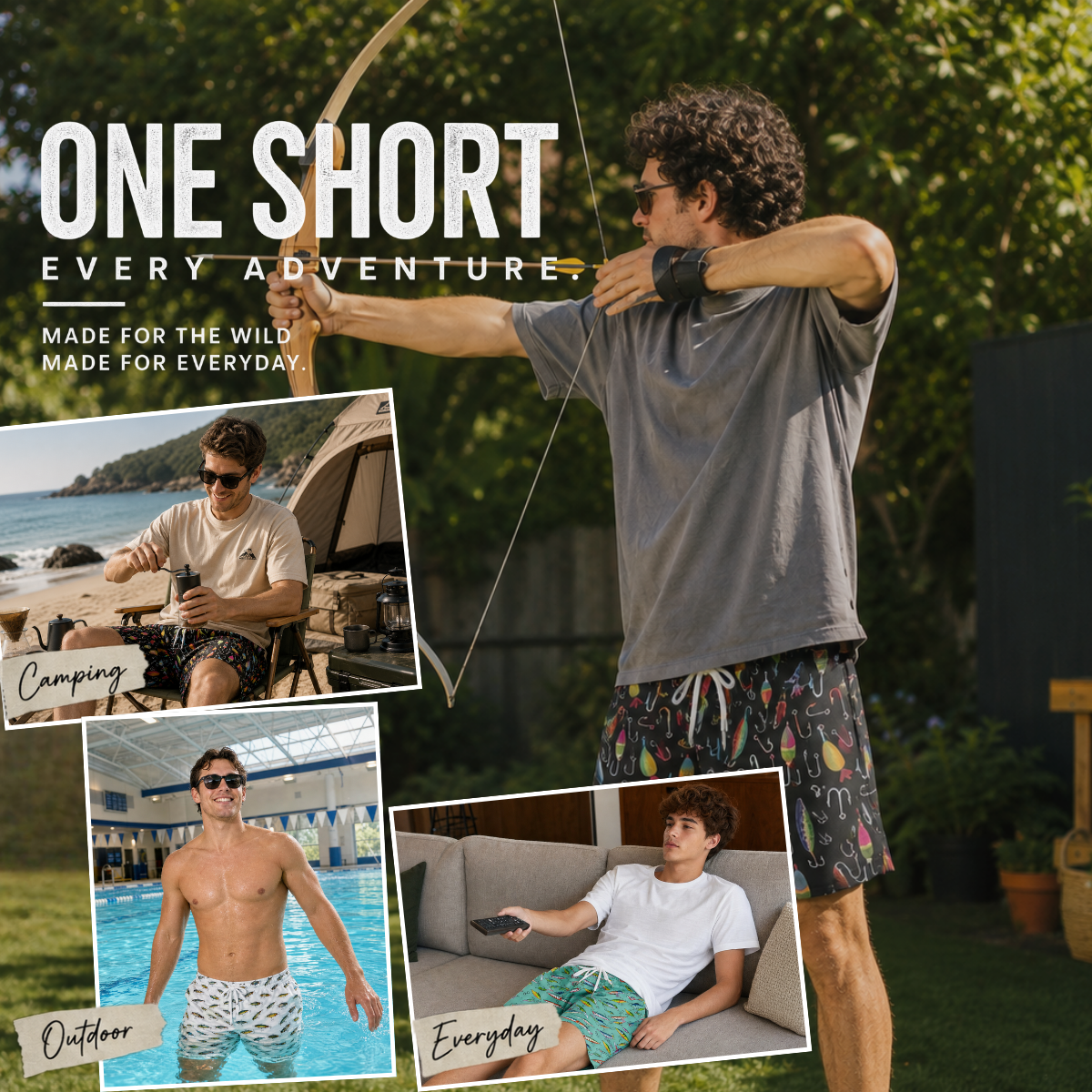 Men’s Lure Fishing Mesh Workout Shorts – Soft, Breathable & Quick-Dry | Gift for Him
