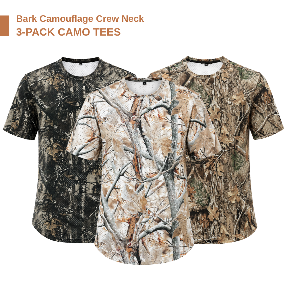 Men’s Bark Camouflage Mesh T-Shirt | Breathable Lightweight Hunting Tee