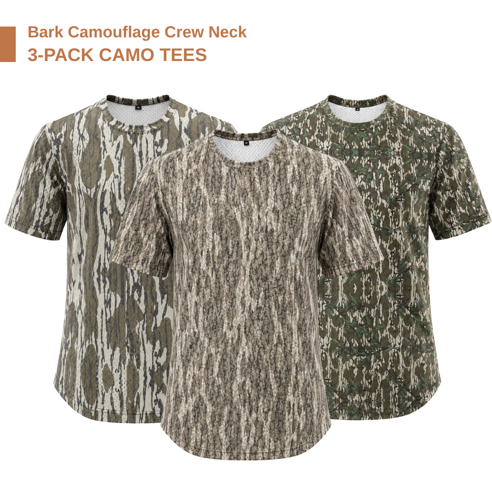 Men’s Bark Camouflage Mesh T-Shirt | Breathable Lightweight Hunting Tee