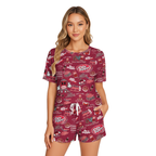 Dr Pepper Print Polyester Pajama Set - Soft Crew Neck Loungewear
