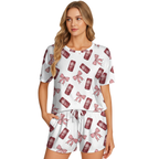Fun Dr Pepper Printed Pajamas - Lightweight Polyester Short Set