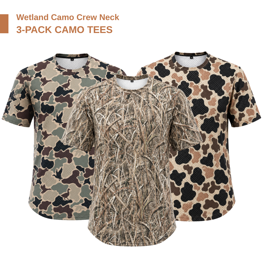 Men’s Duck Hunting Bark Camouflage Mesh T-Shirt | Breathable Lightweight Hunting Tee