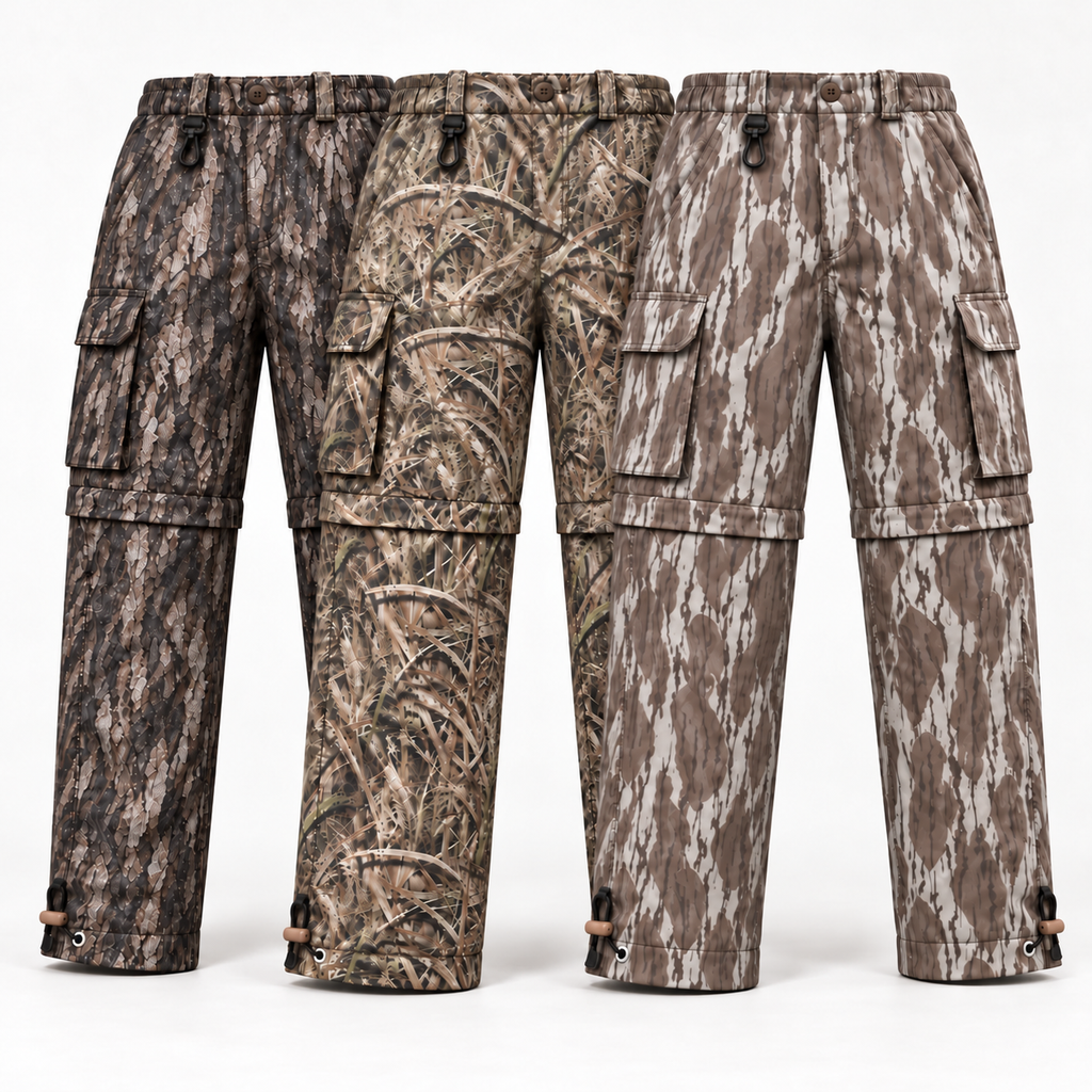 Men’s Convertible Camo Ripstop Cargo Pants – Lightweight Zip-Off Pants to Shorts for Hunting, Hiking & Fishing | Feritto