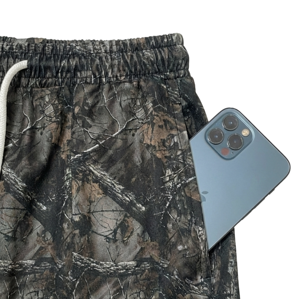 Men’s Duck Camo Sport Shorts – Breathable Mesh