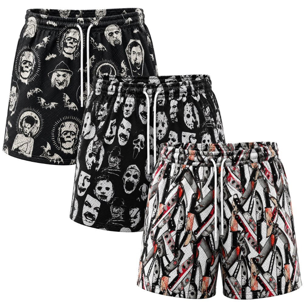 Men’s Halloween Horror Mesh Shorts, Basketball & Streetwear