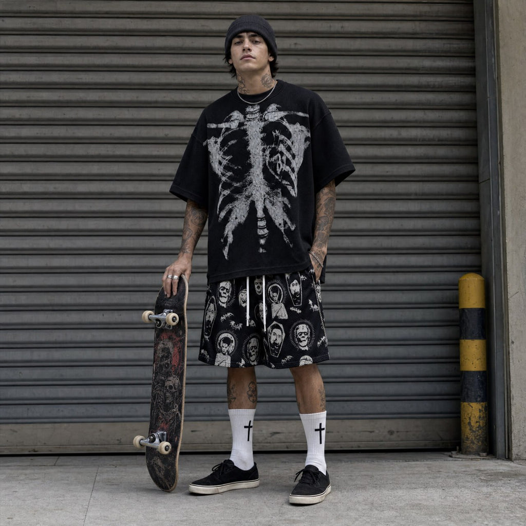 Men’s Skeleton Graphic 2-Piece Streetwear Set