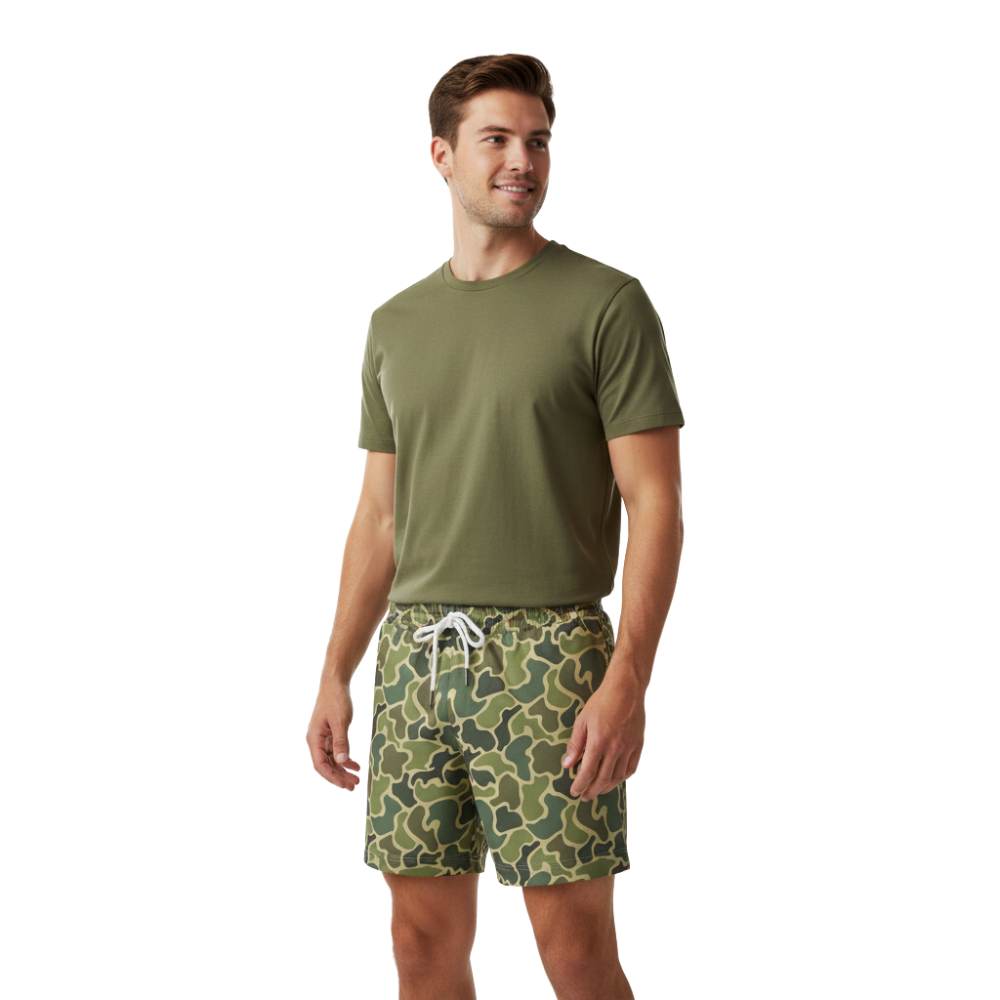 Men’s Camo Athletic Shorts – Duck Hunting Style