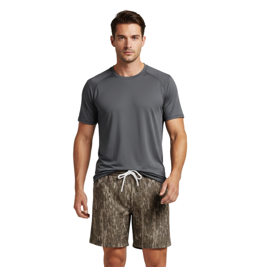 Men’s Camo Mesh Workout Shorts – Duck Hunting Print