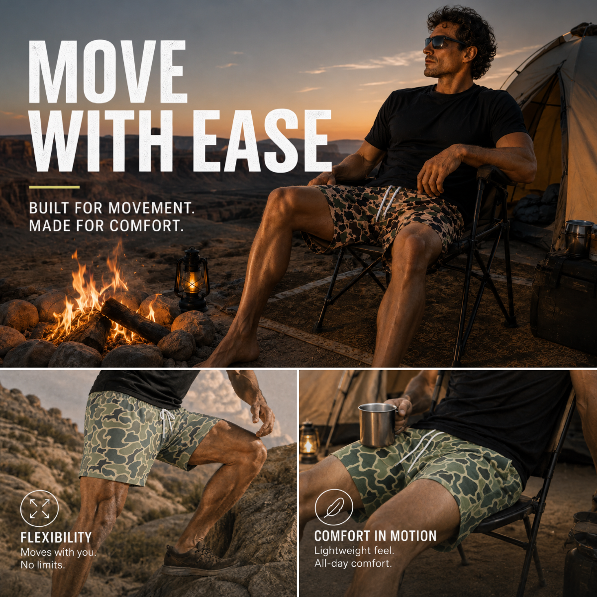 Men’s Duck Hunting Camo Mesh Sports Shorts | Gift for Him