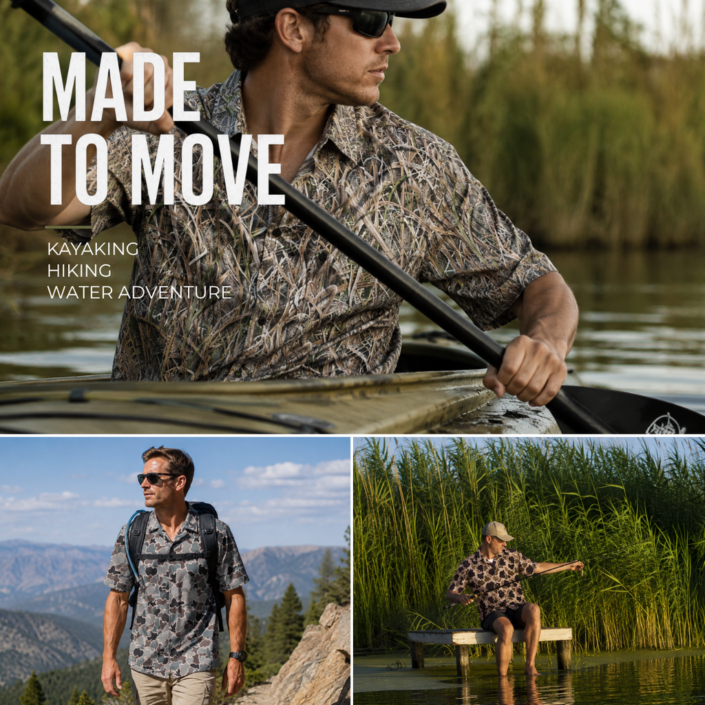 Men’s Camo Hawaiian Shirt – Soft, Breathable & Quick-Dry | Duck Hunting, Casual Wear & Gift for Him