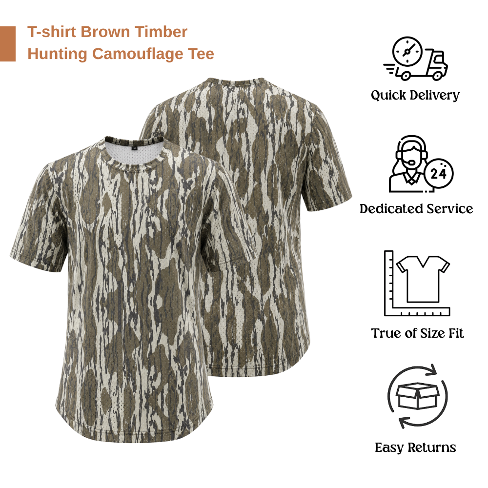 Men’s Bark Camouflage Mesh T-Shirt | Breathable Lightweight Hunting Tee