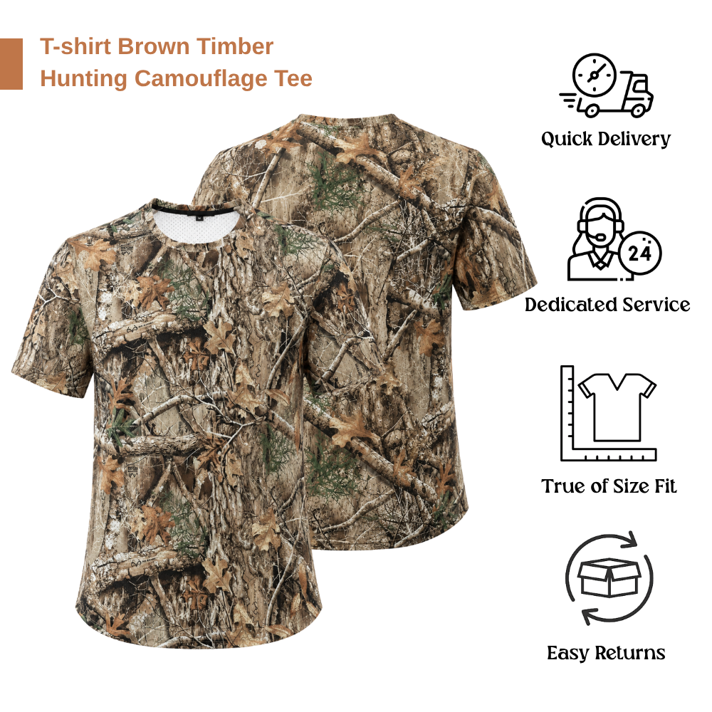Men’s Bark Camouflage Mesh T-Shirt | Breathable Lightweight Hunting Tee