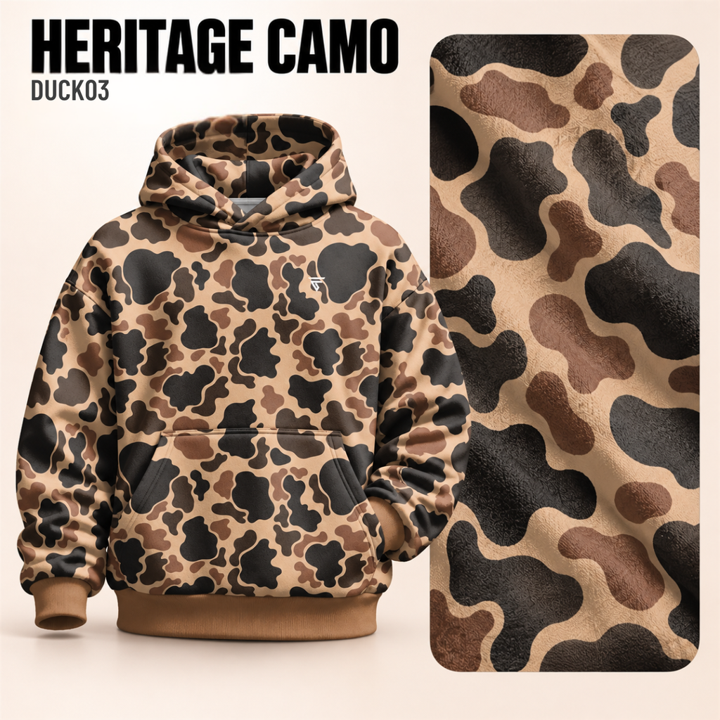Unisex Camo Hunting Fleece Hoodie | Tree Camo & Duck Hunting Print | Outdoor & Streetwear Style