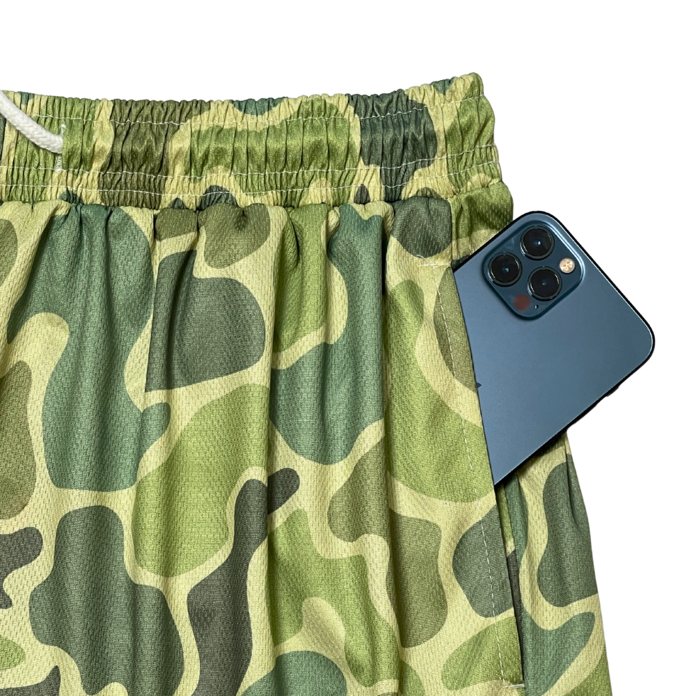 Men’s Camo Athletic Shorts – Duck Hunting Style