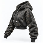 Women’s Camo Tree Crop Zip Hoodie | Sherpa Fleece