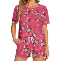 Dr Pepper Print Polyester Pajama Set - Soft Crew Neck Loungewear