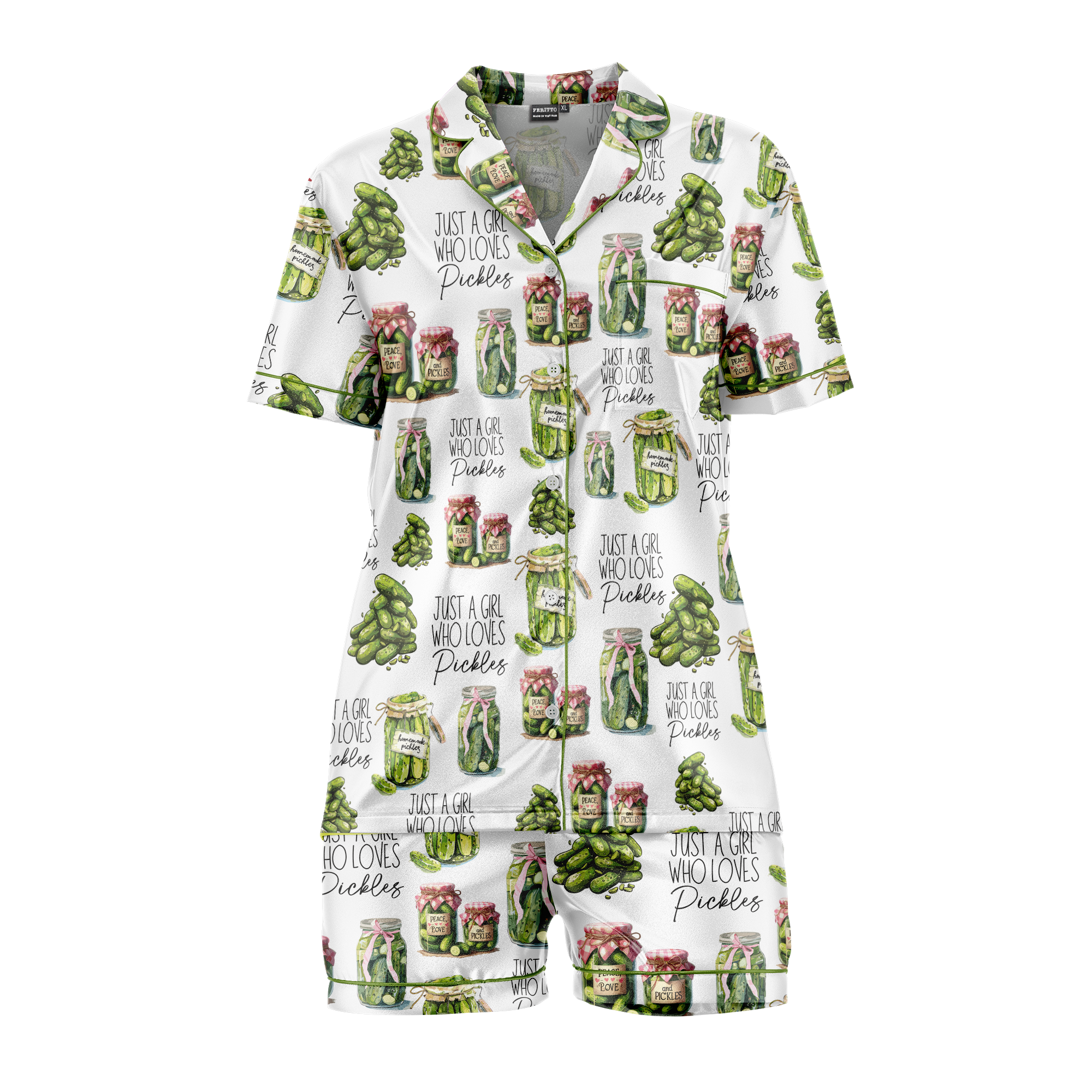 Pajamas Vintage Canned Pickles Women's Set - Lightweight Sleepwear
