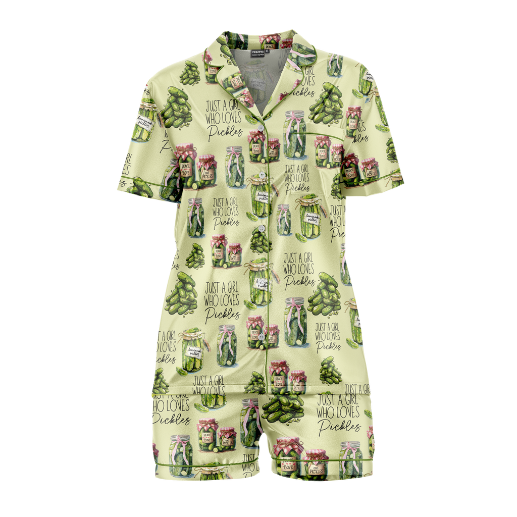 Pajamas Vintage Canned Pickles Women's Set - Lightweight Sleepwear