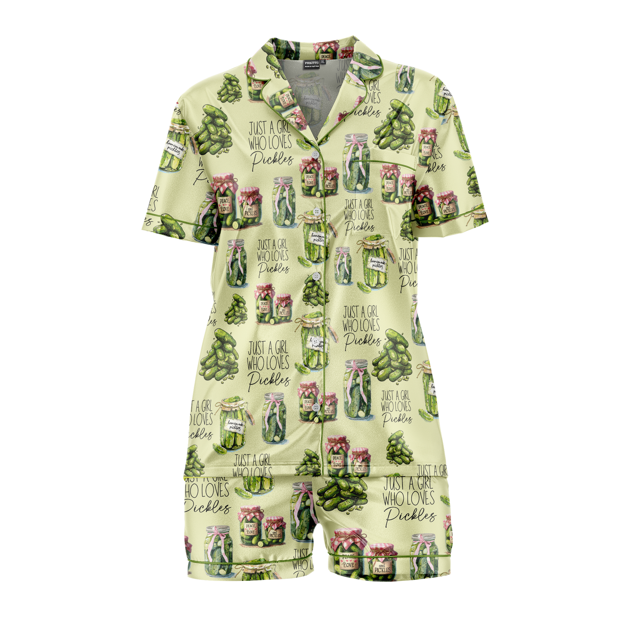 Pajamas Vintage Canned Pickles Women's Set - Lightweight Sleepwear
