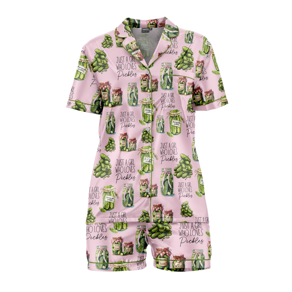 Pajamas Vintage Canned Pickles Women's Set - Lightweight Sleepwear