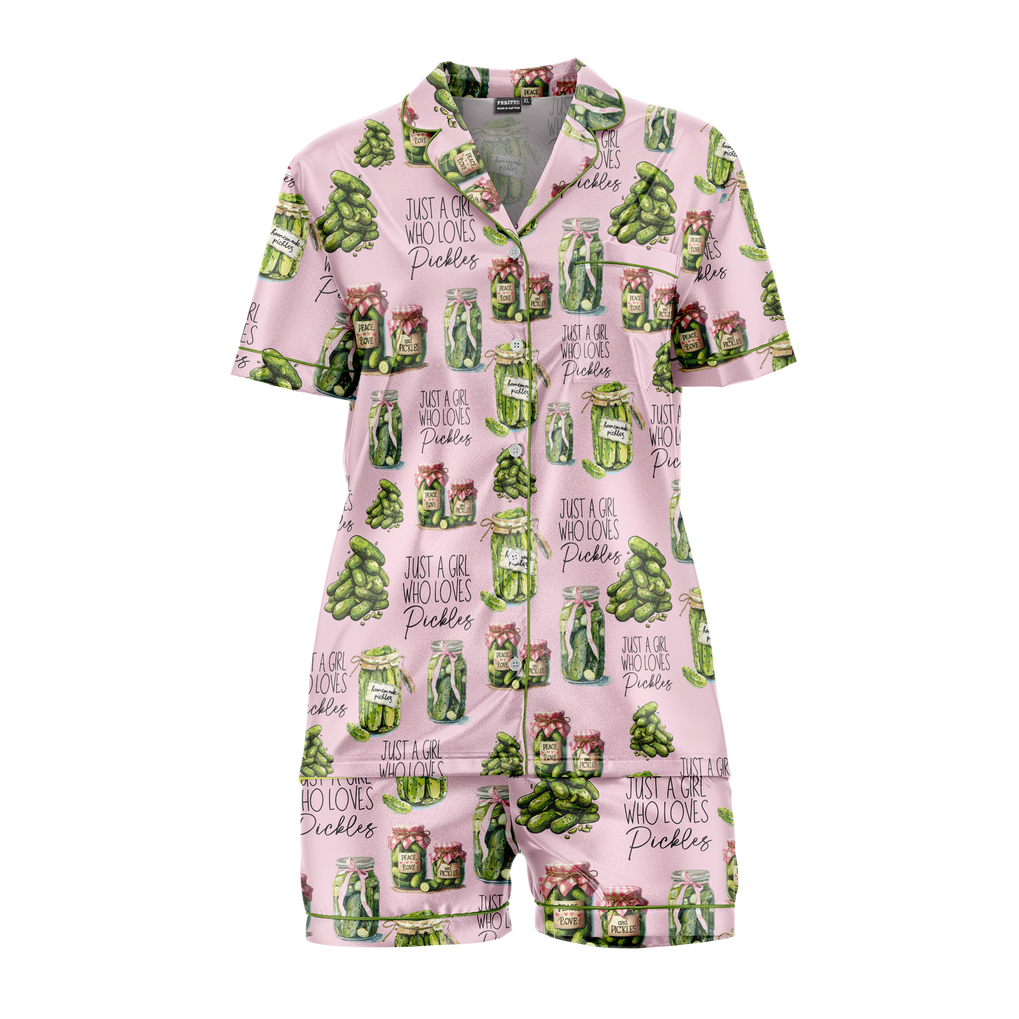 Pajamas Vintage Canned Pickles Women's Set - Lightweight Sleepwear
