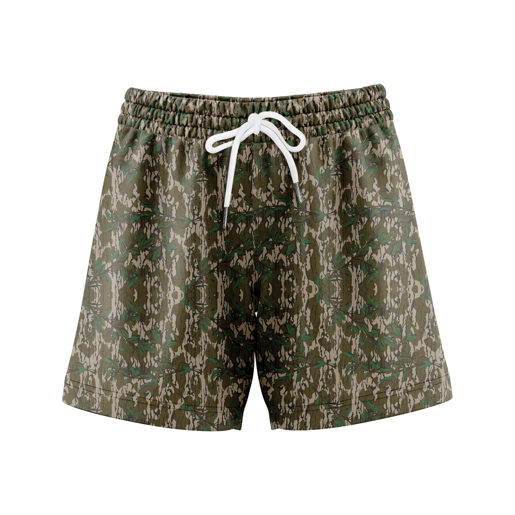 Men’s Camo Mesh Workout Shorts – Duck Hunting Print