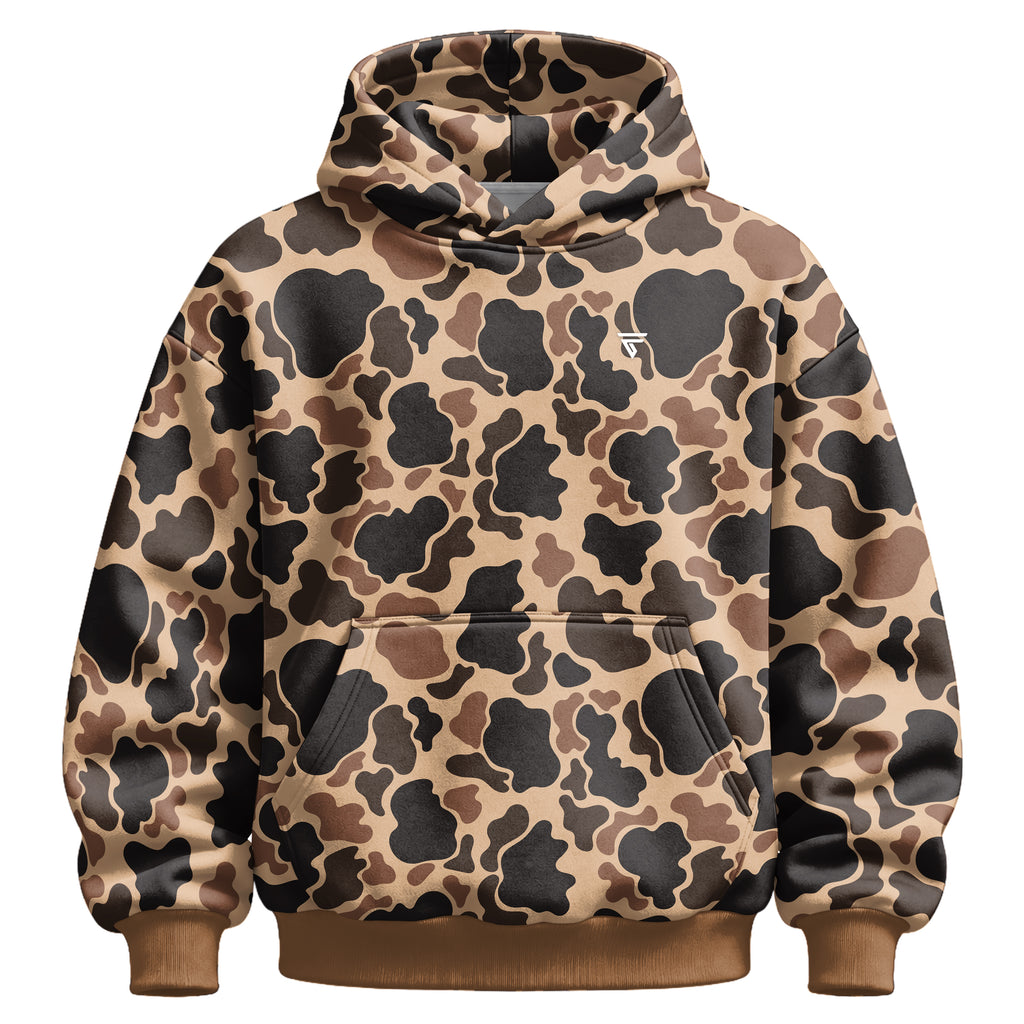 Unisex Camo Hunting Fleece Hoodie | Tree Camo & Duck Hunting Print | Outdoor & Streetwear Style