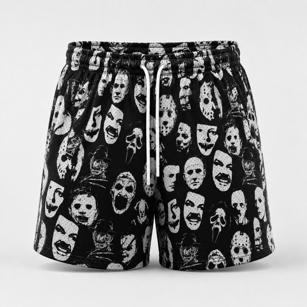 Men’s Halloween Horror Mesh Shorts, Basketball & Streetwear