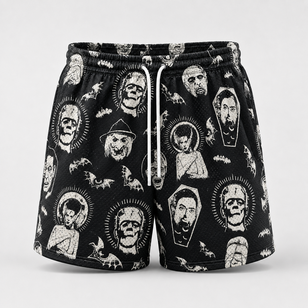 Men’s Halloween Horror Mesh Shorts, Basketball & Streetwear