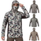 Men’s Lightweight Camo Hunting Hoodie with Built-In Face Mask