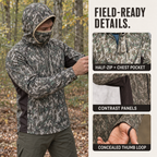 Men’s Lightweight Camo Hunting Hoodie with Built-In Face Mask