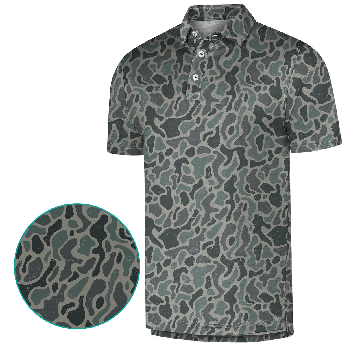 Men’s Camo Golf Polo Shirt – Moisture-Wicking Short Sleeve