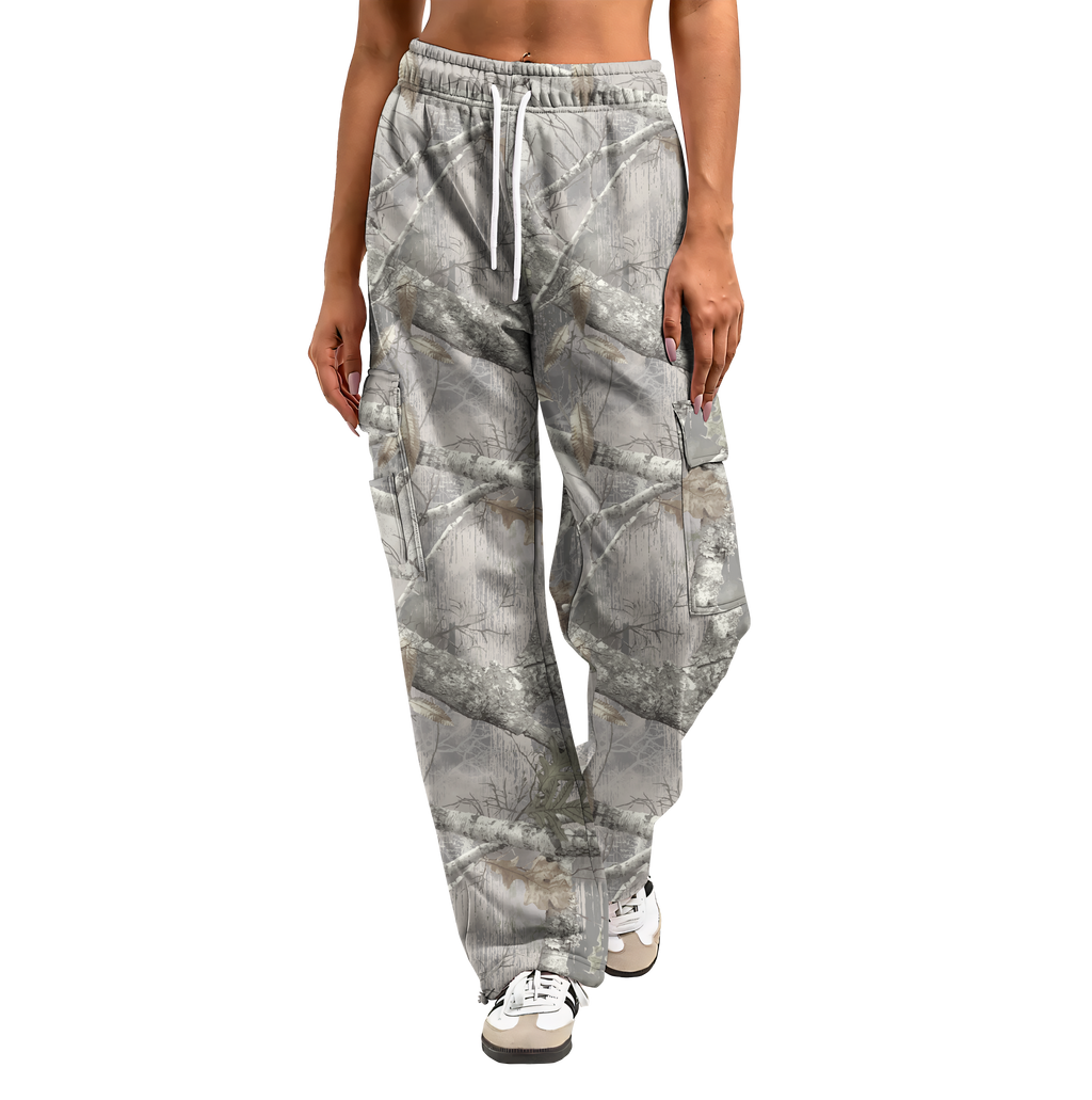 Camouflage Cargo Pants | Wide Leg & Recycled Polyester