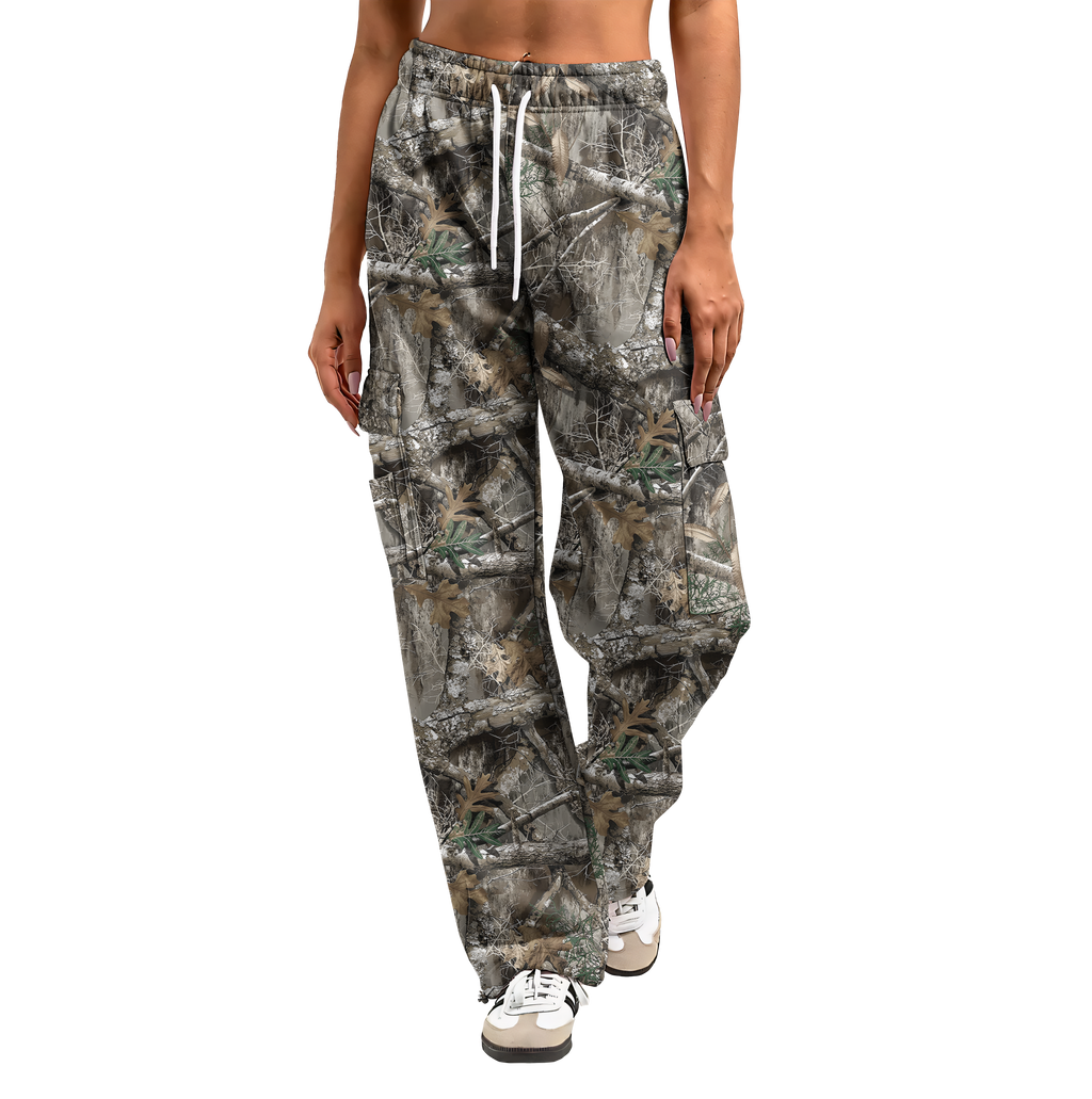 Camouflage Cargo Pants | Wide Leg & Recycled Polyester