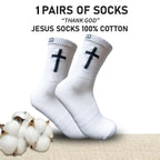 Christian Jesus Crew Socks | Cushioned Cotton Socks | Unisex Gift for Christians