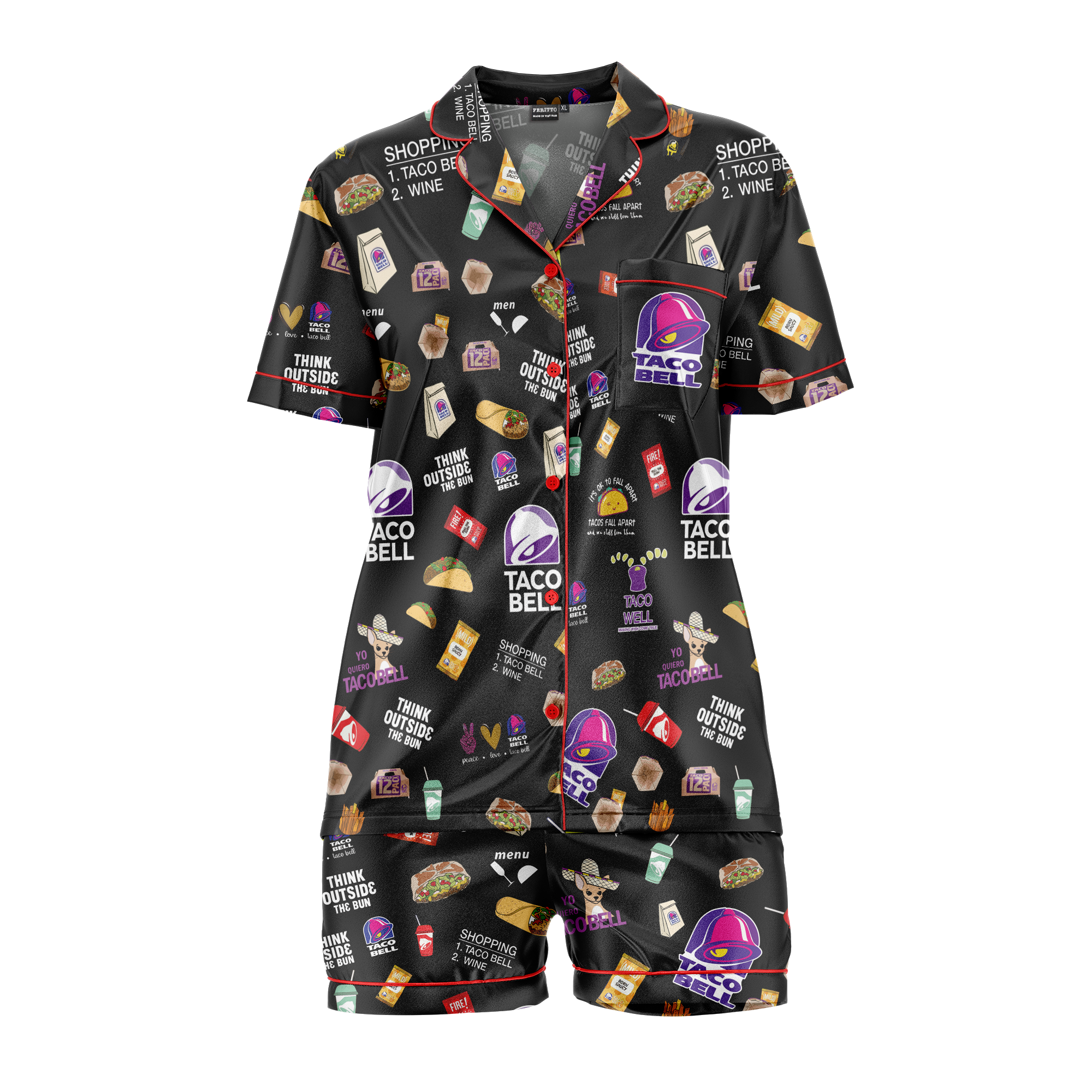 Tacobell Vibe Pajama Women's Set – Cute Comfort Sleepwear