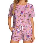 TacoBell Print Polyester Pajama Set | Soft Crew Neck Loungewear