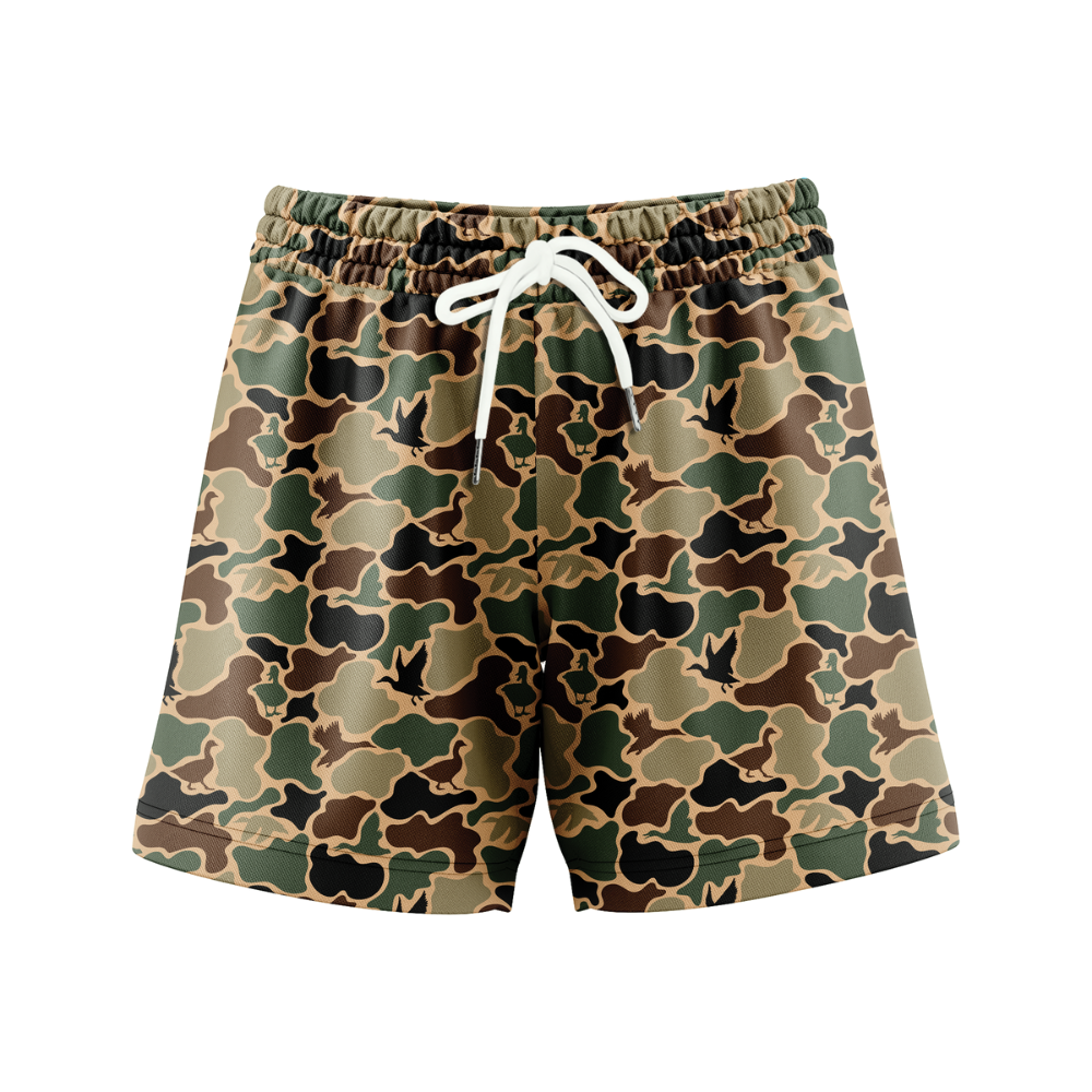 Men’s Camo Athletic Shorts – Duck Hunting Style