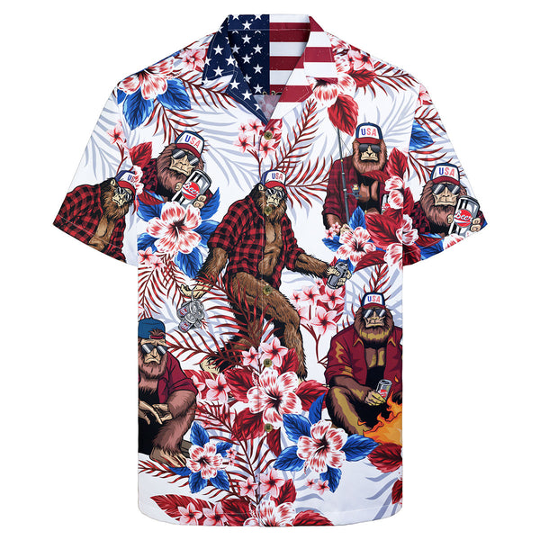 Bigfoot Vibes Only – Hawaiian Shirt Bigfoot Vibes Only –Tropical Sasquatch – Vacation Mode On- Hawaiian Shirt