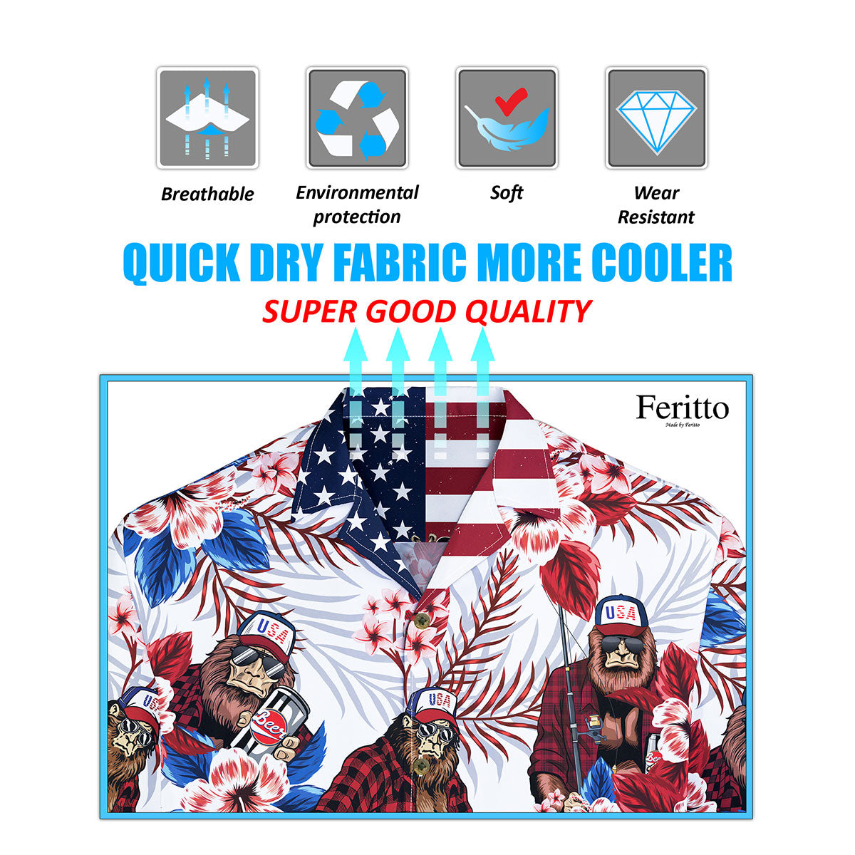 Bigfoot Vibes Only – Hawaiian Shirt Bigfoot Vibes Only –Tropical Sasquatch – Vacation Mode On- Hawaiian Shirt (Copy)