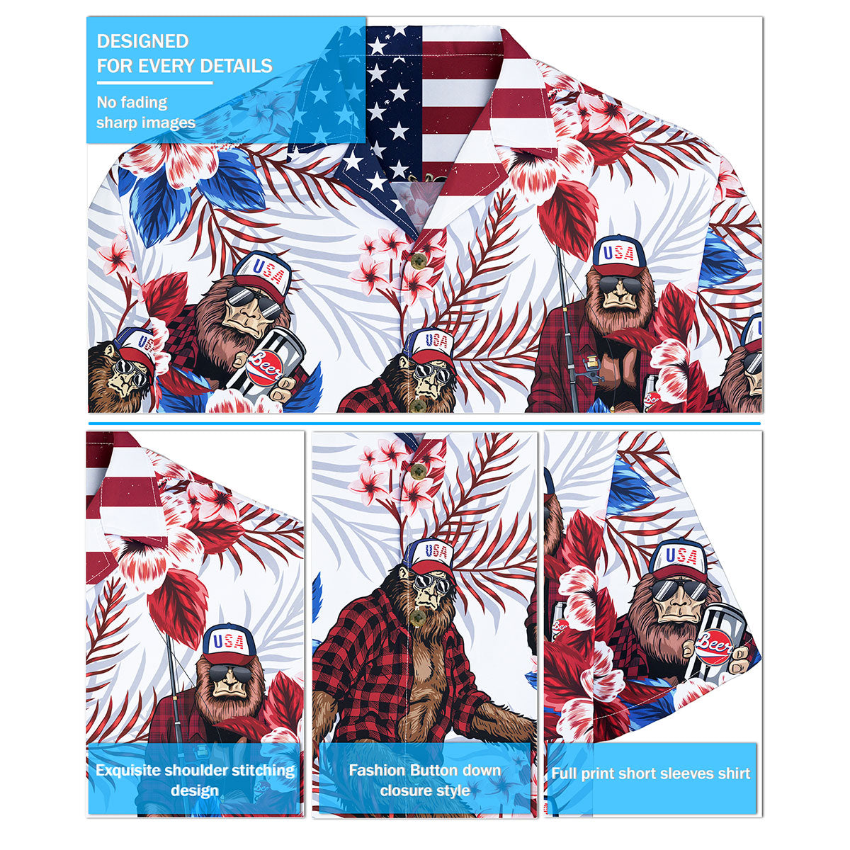 Feritto Funny Hawaiian Shirts for Men and Women – Novelty Summer Button Down Aloha Tops with Unique Prints – Vacation & Party Shirt Collection