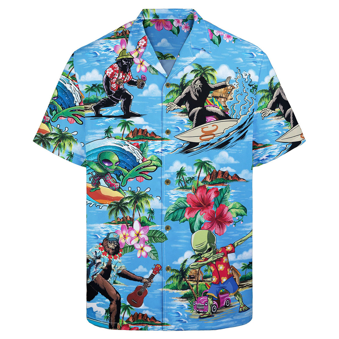 Bigfoot Vibes Only – Hawaiian Shirt Bigfoot Vibes Only –Tropical Sasquatch – Vacation Mode On- Hawaiian Shirt