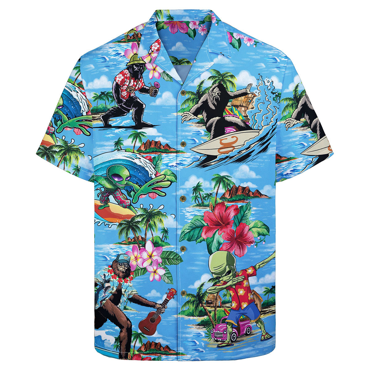 Bigfoot Vibes Only – Hawaiian Shirt Bigfoot Vibes Only –Tropical Sasquatch – Vacation Mode On- Hawaiian Shirt (Copy)