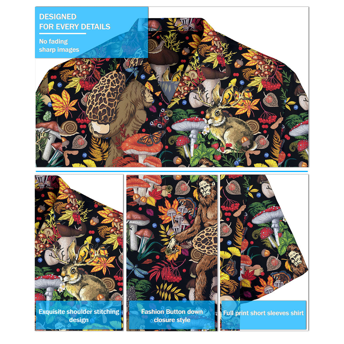 Bigfoot Vibes Only – Hawaiian Shirt Bigfoot Vibes Only –Tropical Sasquatch – Vacation Mode On- Hawaiian Shirt (Copy)