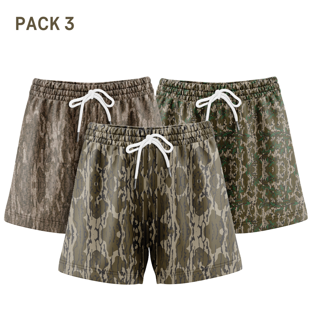 Men’s Camo Mesh Workout Shorts – Duck Hunting Print
