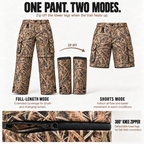 Men’s Convertible Camo Ripstop Cargo Pants – Lightweight Zip-Off Pants to Shorts for Hunting, Hiking & Fishing | Feritto