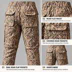 Men’s Convertible Camo Ripstop Cargo Pants – Lightweight Zip-Off Pants to Shorts for Hunting, Hiking & Fishing | Feritto