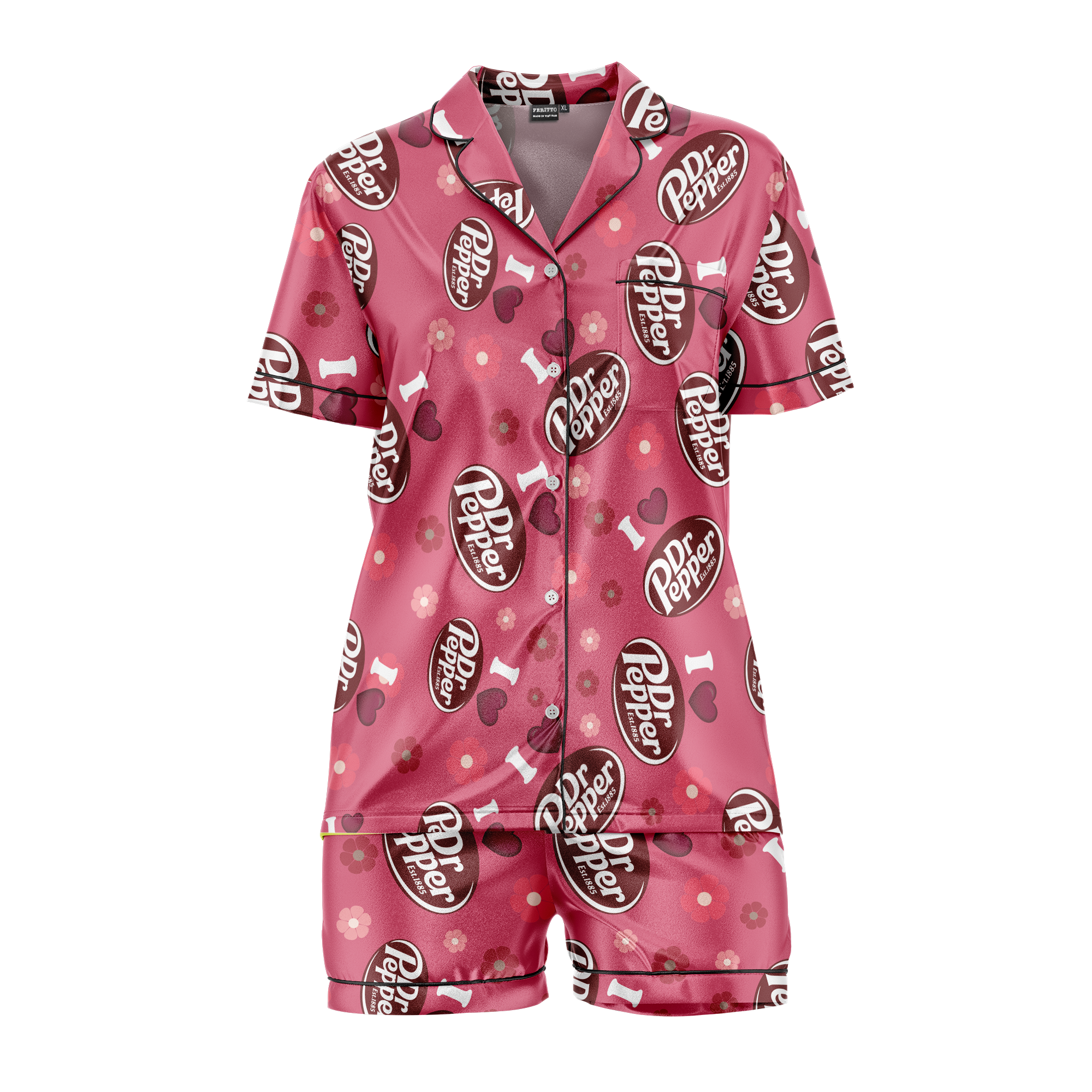 Dr Pepper Satin Pajama Set for Women