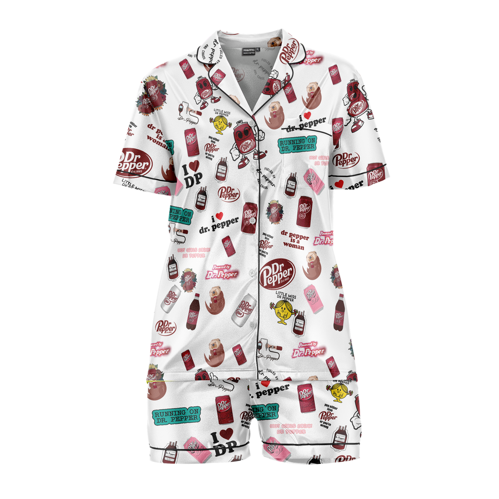 Dr Pepper Satin Pajama Set for Women