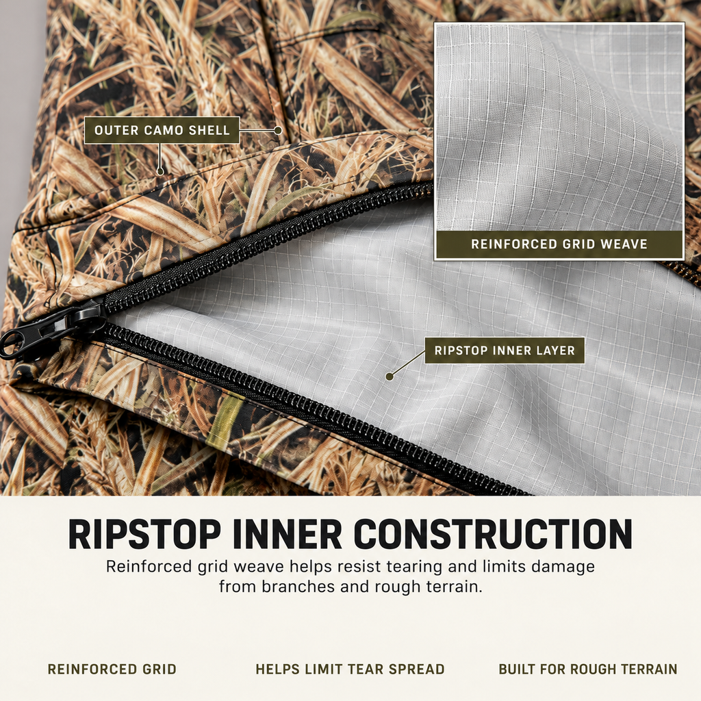 Men’s Convertible Camo Ripstop Cargo Pants – Lightweight Zip-Off Pants to Shorts for Hunting, Hiking & Fishing | Feritto